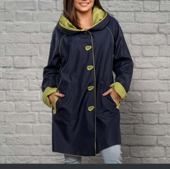 ubu Jackets & Blazers - NEW with tags Ubu reversible rain jacket black and neutral with pink accents